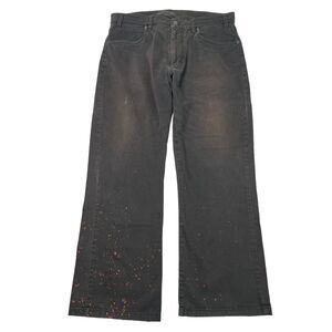 Armani Collezioni FLAW Straight Leg Casual Twill Pants Black Mens 34x27